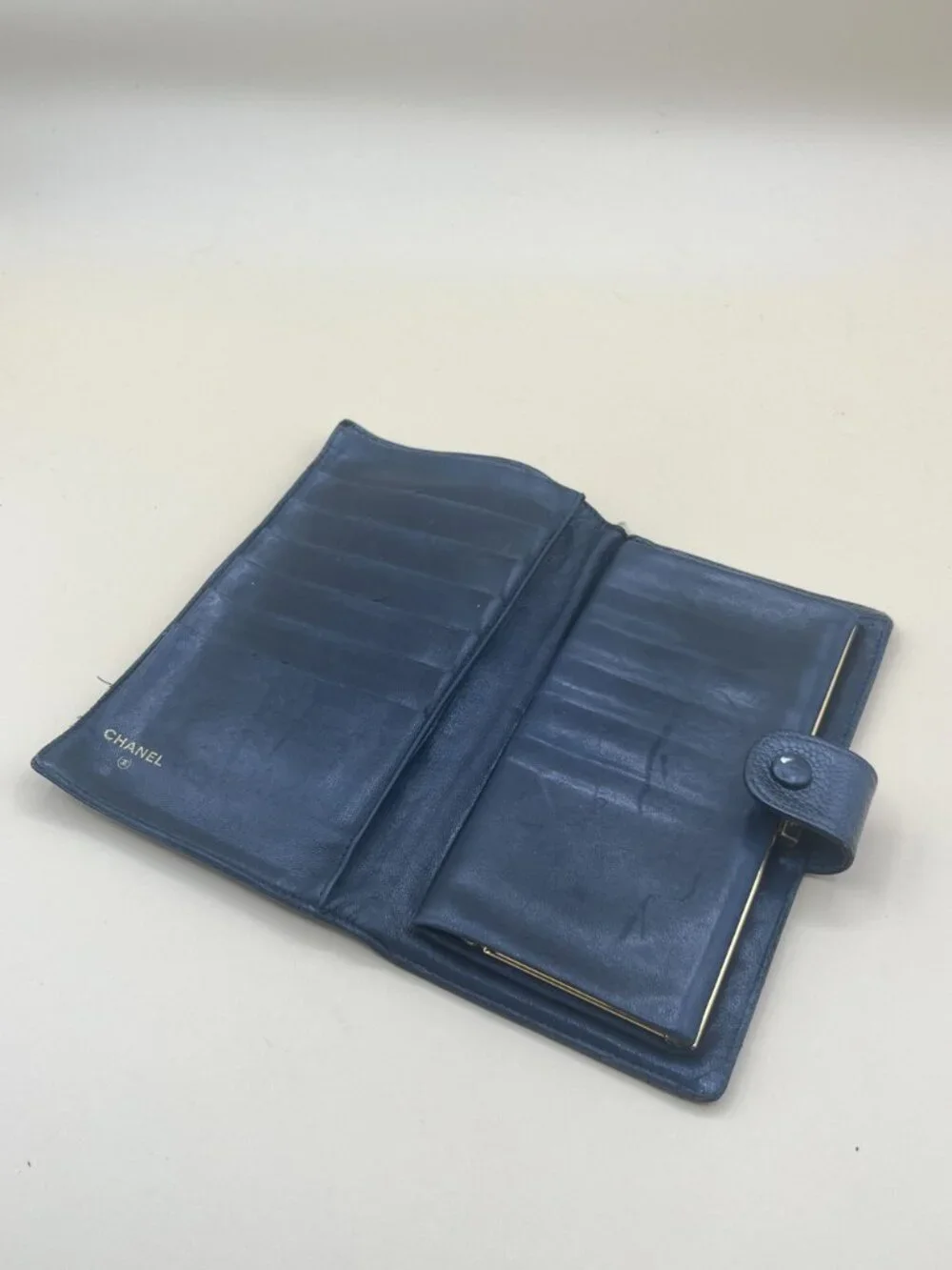 Chanel Timeless CC Long Bifold Wallet Black Caviar Leather Serial Sticker Snap T